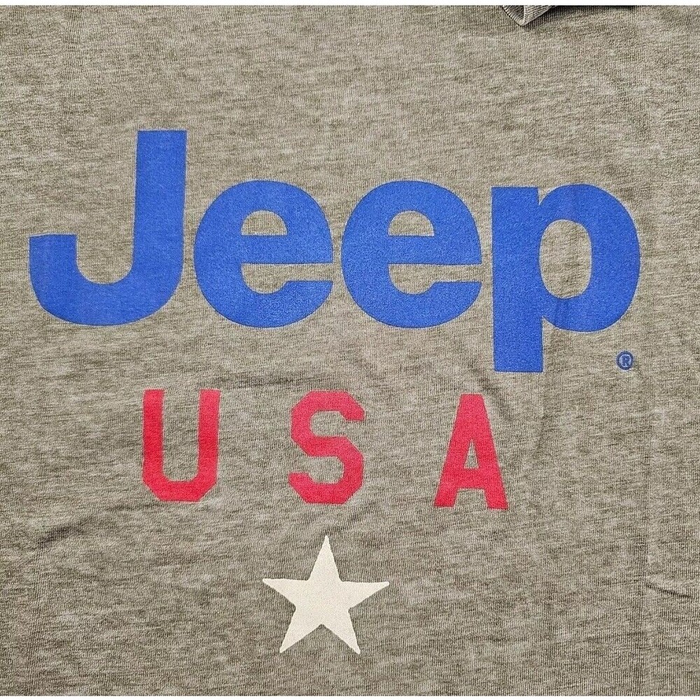 Jeep T Shirt Mens Womens Unisex Medium USA Flag Heather Army Green Short Sleeve